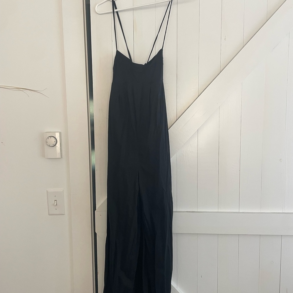 Urban Outfitters Black Maxi Jumpsuit with Spaghetti Straps